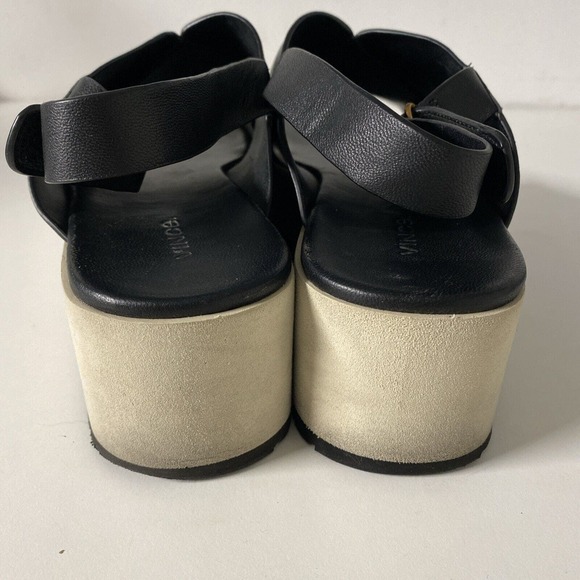 VINCE Weslan Cross Strap Slingback Sandal Flatform Platform Open Toe Bla… - Picture 5 of 10